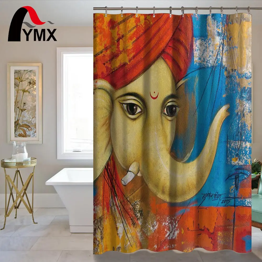 3D Индийский Слон Печатный дизайн водонепроницаемый Душ шторка для ванной