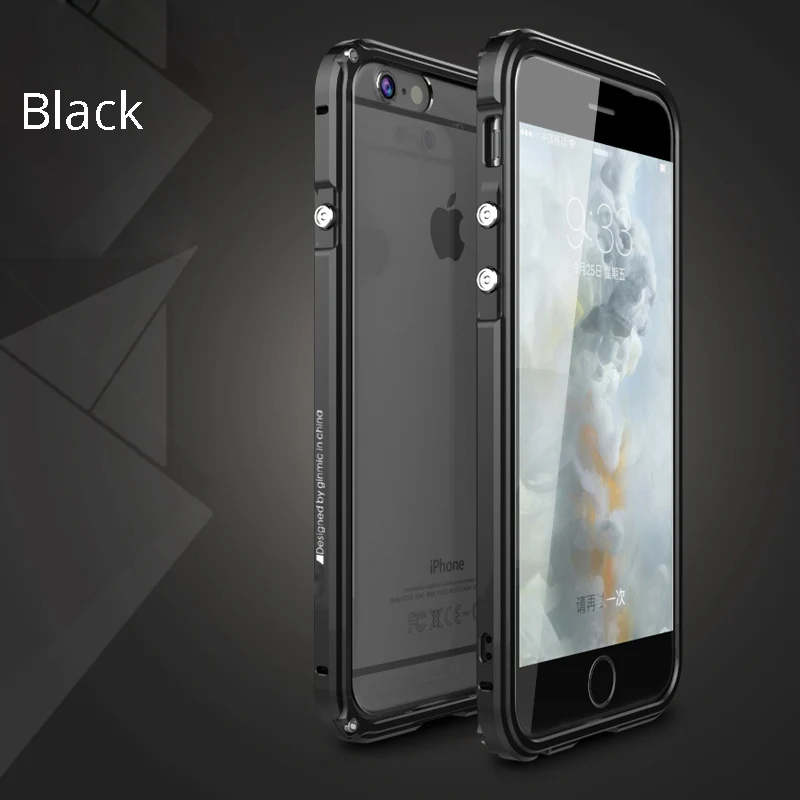 Металлический бампер чехол для iphone 8 чехол Алюминий Рамка для iphone 8 7 Плюс Прозрачный задняя крышка Coque для iphone 7 металл пластмасс случае - Цвет: black