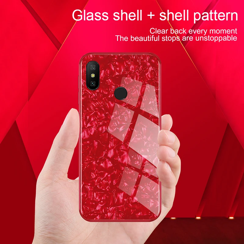For Xiaomi Redmi 6A Case Luxury Tempered Glass Back Cover Soft Frame Shockproof Phone Skin for Xiomi a6 6 note pro | Мобильные