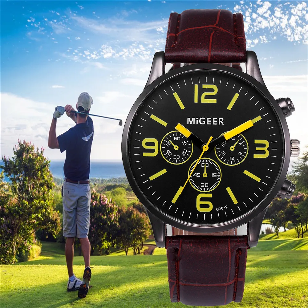 

GEMIXI Fashion Good sell Reloj masculino Retro Design Leather Band Analog Alloy Quartz Wrist Watch men watch