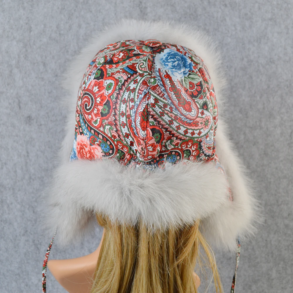 2020 Роскошные Для женщин натуральным лисьим мехом Куртка бомбер Шапки