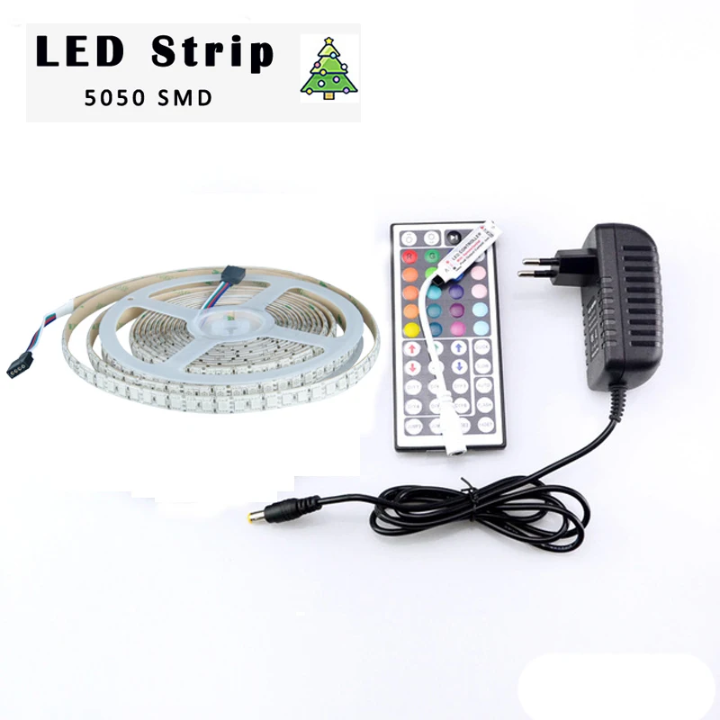 Светодиодная лента 5050 SMD RGB на 12 В постоянного тока гибкая лампа-лента 5 м 600