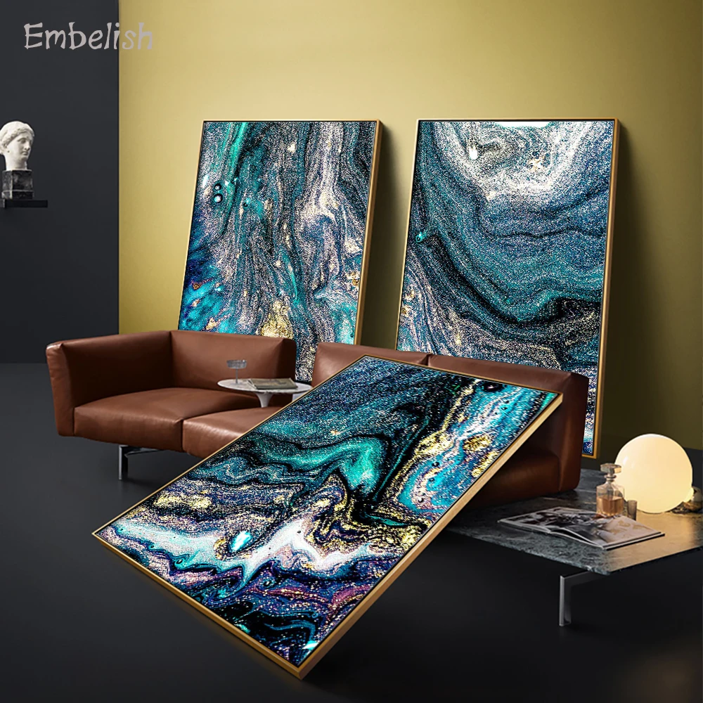 

Emeblish New Arrival Beautiful Colorful Golden Paints Nordic Style Modern Home Decor Picture For Living Room HD Canvas Painting