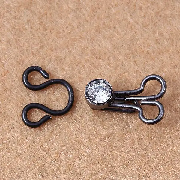 Оптовая продажа 50 шт. черный пистолет металлический шитье на кристаллах