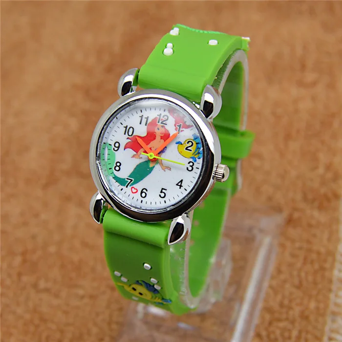 Бесплатная доставка Новые 3D Мультяшные детские часы милые Русалочки 1 шт./лот