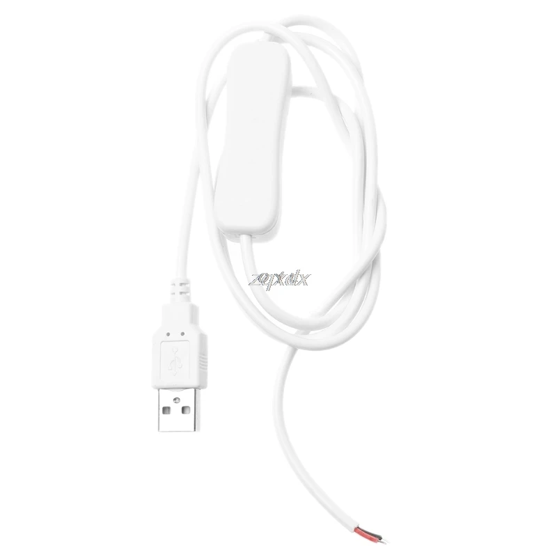 5 в USB 2 0 Штекерный разъем 2pin провод кабель для зарядки шнур DIY 1 м с переключателем