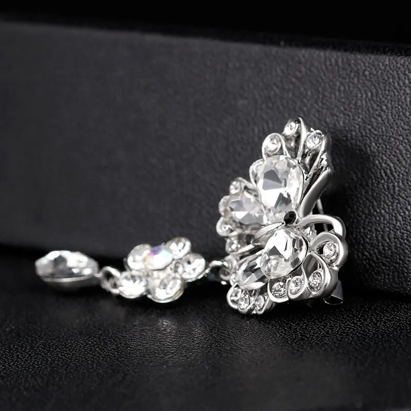 KARASU White Water Drop Crystal Rhinestones Butterfly Brooches for Women Brooch Pins Party Wedding Jewelry | Украшения и
