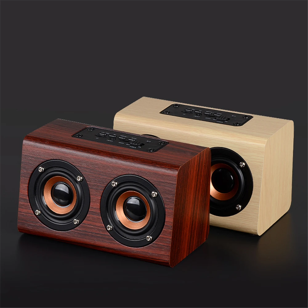 Новый список ретро деревянный HIFI 3D двойной громкий динамик s Wooden Bluetooth