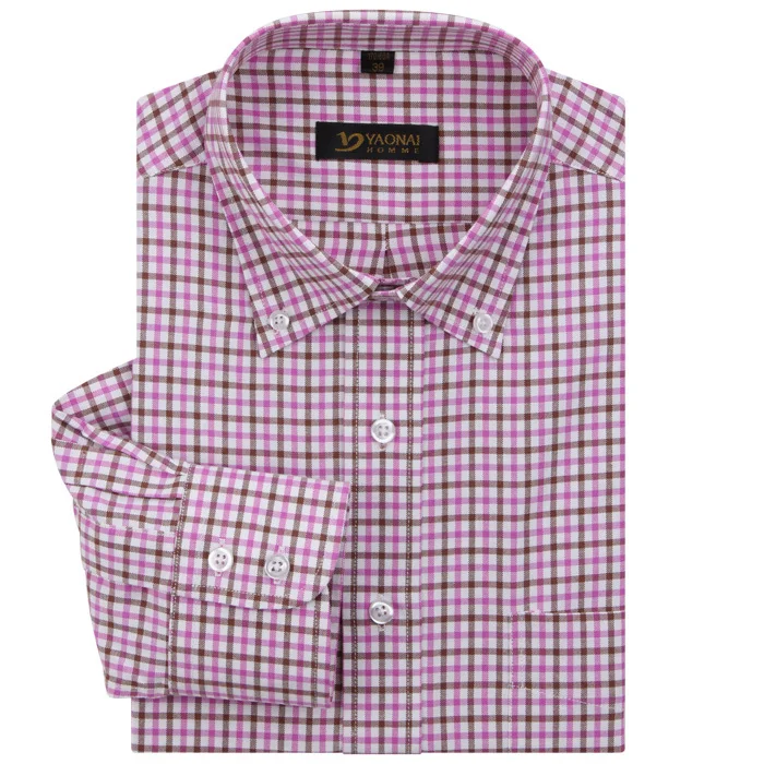 Для мужчин одежда Длинные рукава Повседневная плед бренда платье рубашка скота