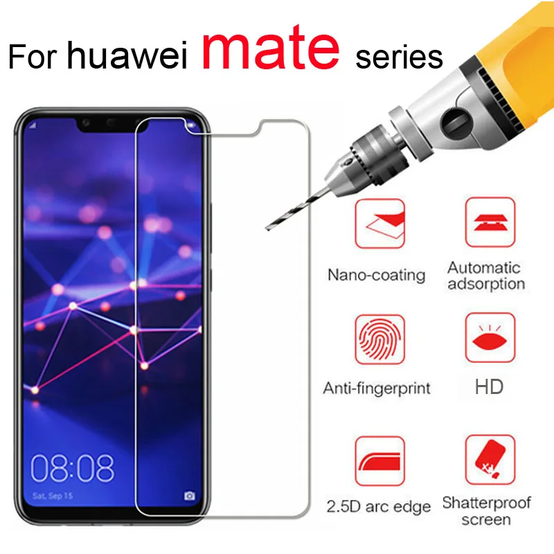

Protective glass on the for huawei mate 7 8 9 screen protector 10 pro 20 lite protection film huavei huawey tempered glas 2.5d