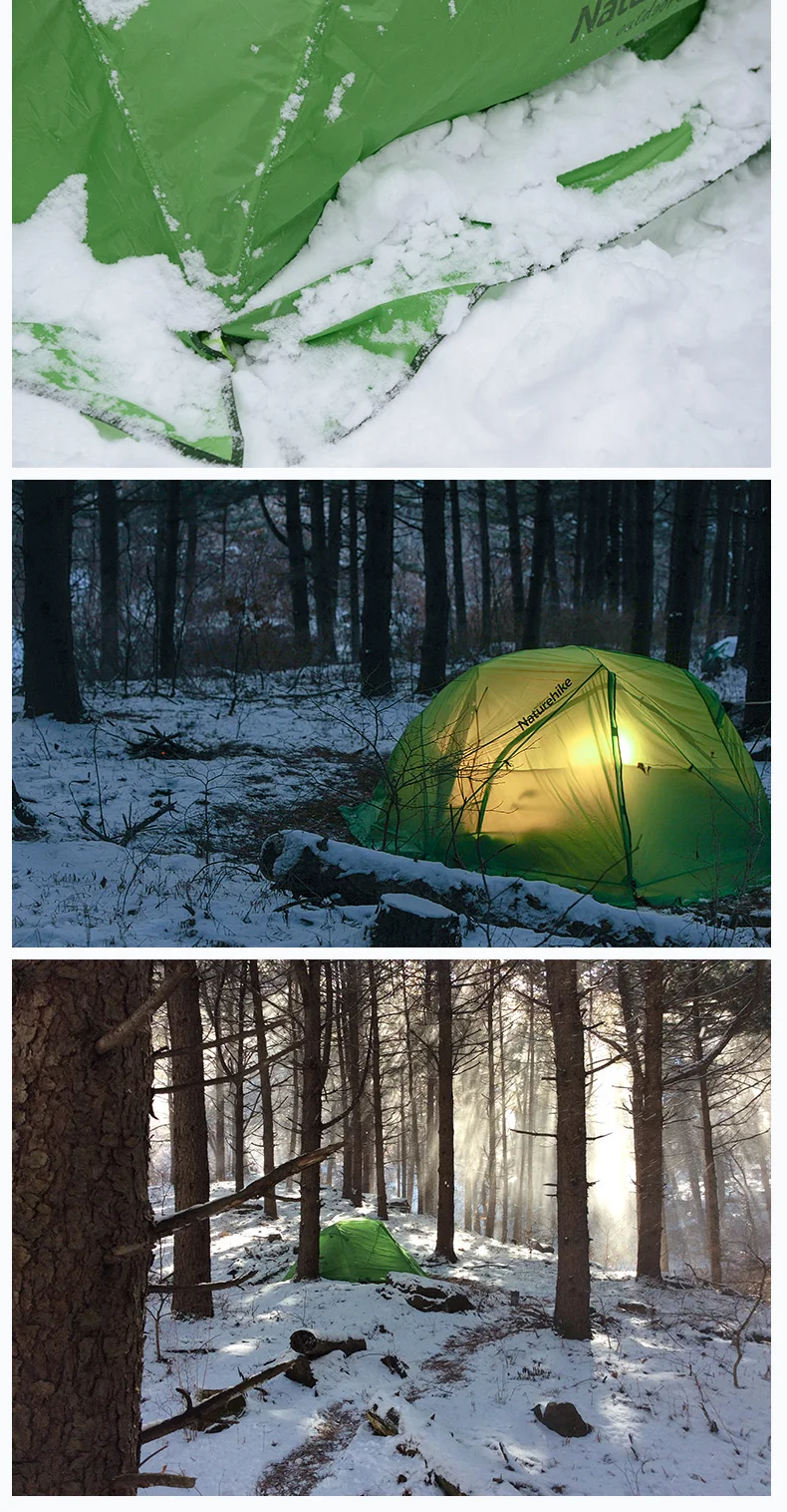 Naturehike фабрики Starriver2 20D силиконовые ткань Водонепроницаемый дважды Слои 2 человек 4 сезон Алюминий стержень палатку