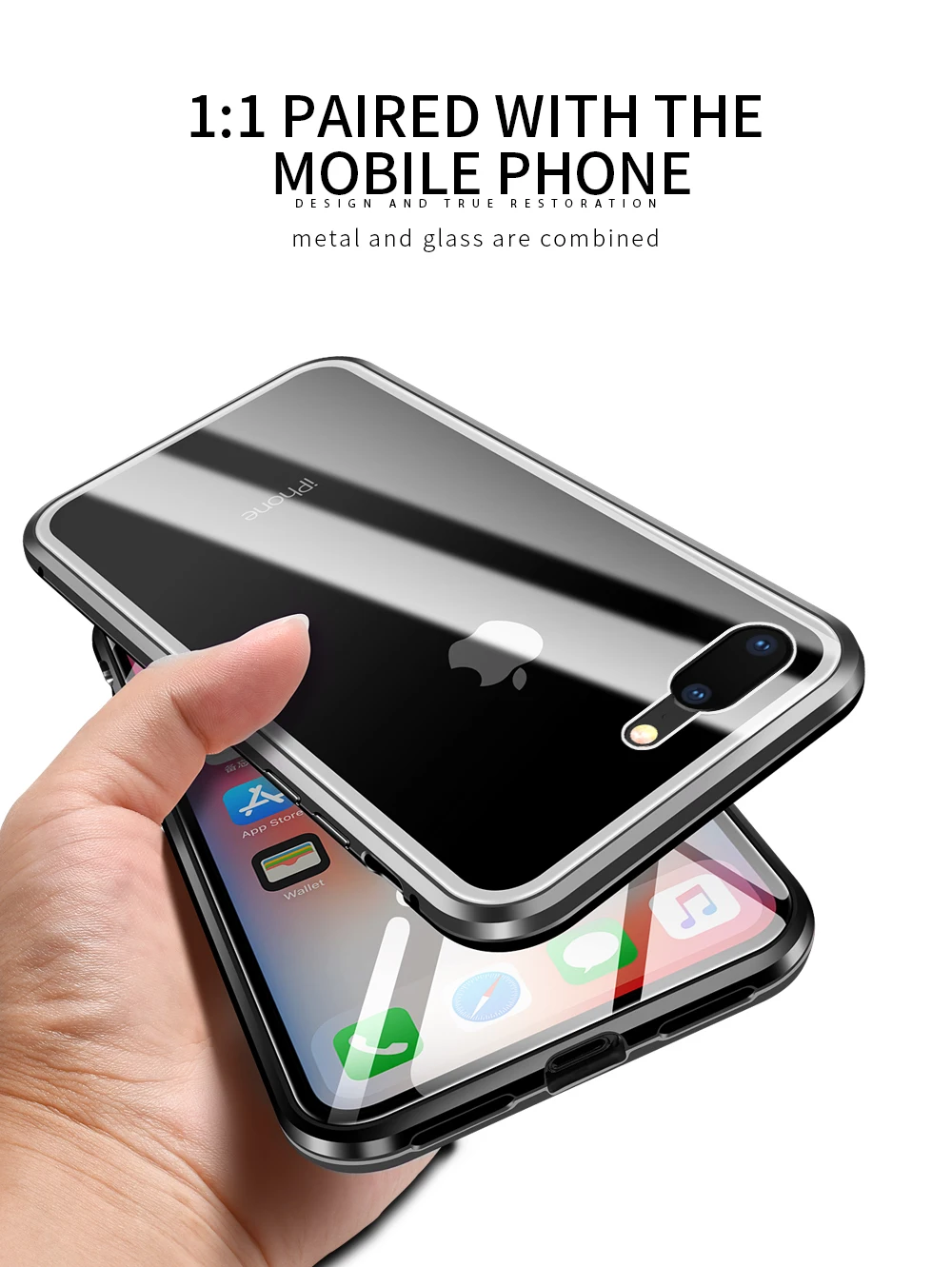 360 градусов Полный Магнитный чехол для iPhone X XS Max XR 8 7 6 Plus Крышка передняя задняя стекло чехол для iPhone 8X6 S плюс Магнит Чехол