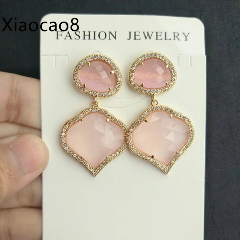 Женские серьги капельки с сердечком из стекла и камня много цветов|earrings for|stone