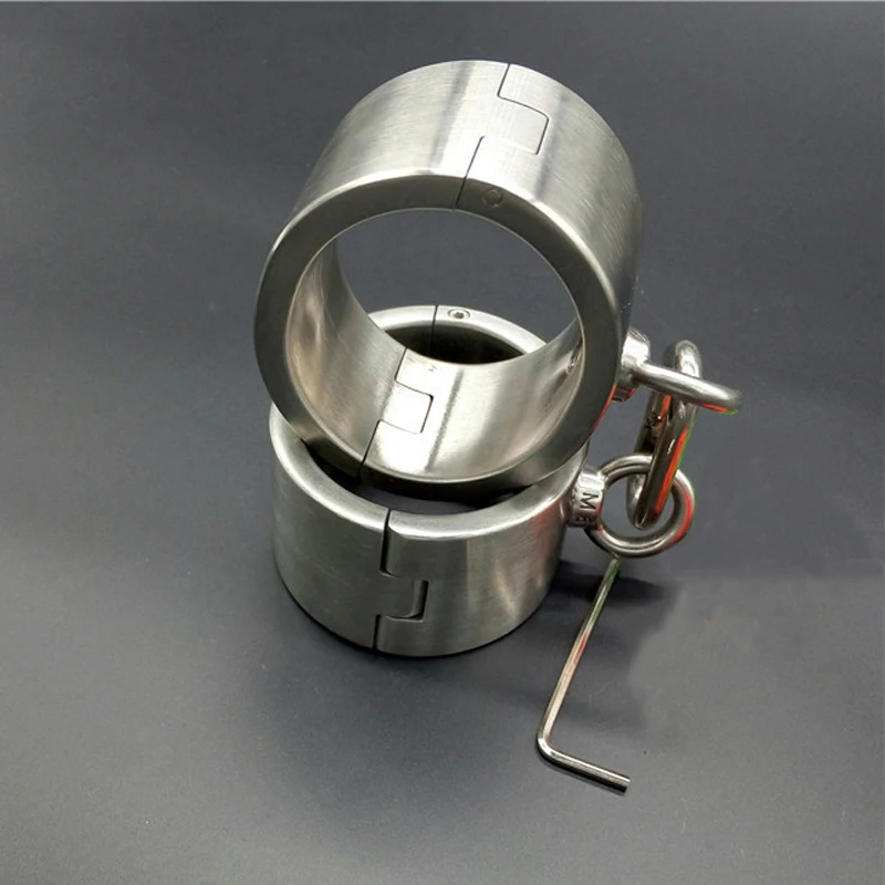 4cm high oval metal hand cuffs adult games bdsm bondage stainless steel handcuffs wrist restraints slave fetish sex toys | Красота и