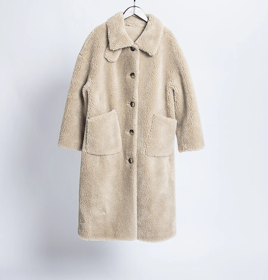 Abrigos mujer invierno, зимнее пальто из искусственного меха, 30% овечий мех, плюшевая куртка, женские длинные меховые пальто