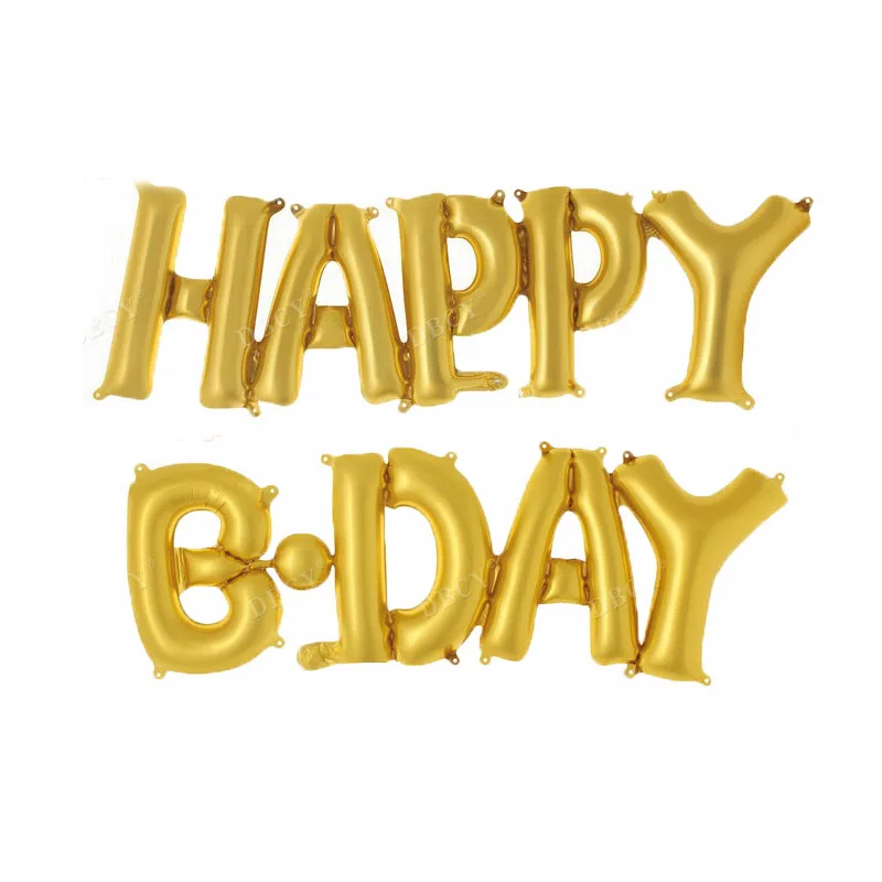 С надписью HAPPY BDAY фольгированные воздушные шары украшения для дня рождения