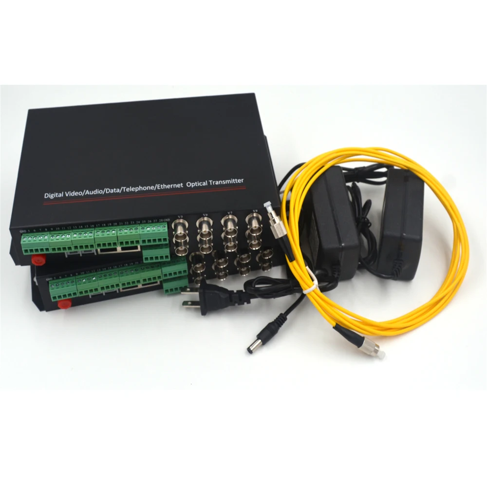 Видео/Ethernet/данные RS422/8 контактный волоконно оптический медиа конвертер