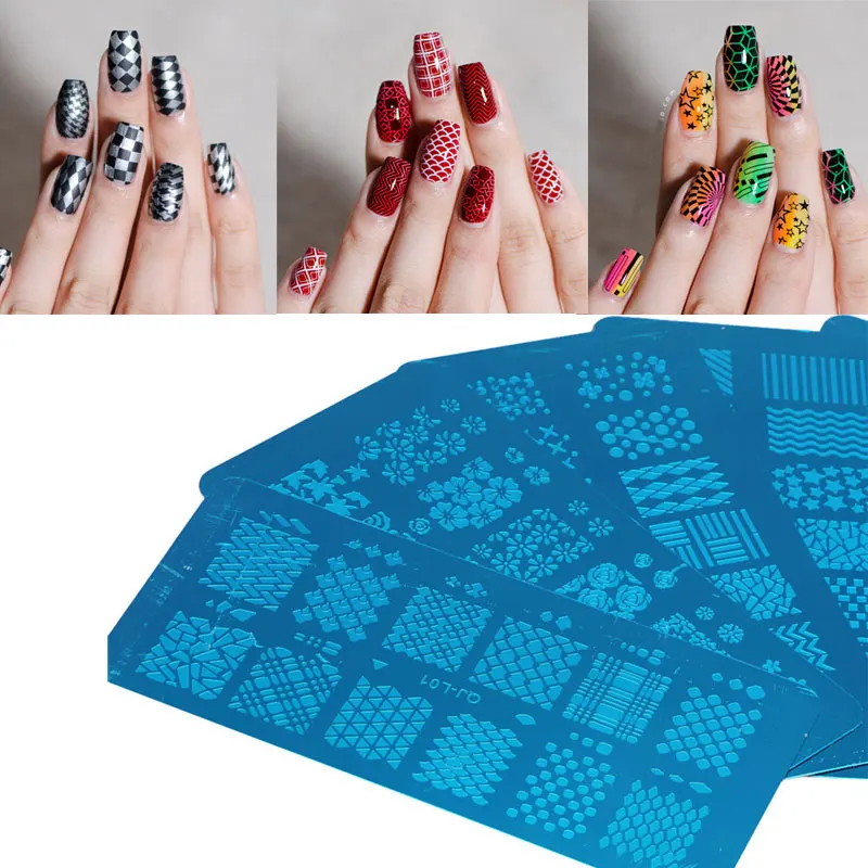 3 шт./лот печать в виде цветка кружева ногтей штамповки пластины изображение из