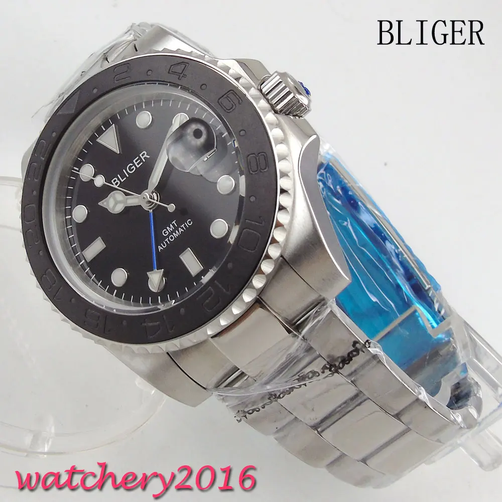 Relogio Masculino Mens Watches 40mm Bliger Black Dial Ceramic Bezel Luminous Sapphire Glass Top Brand Luxury Men Military Watch | Наручные