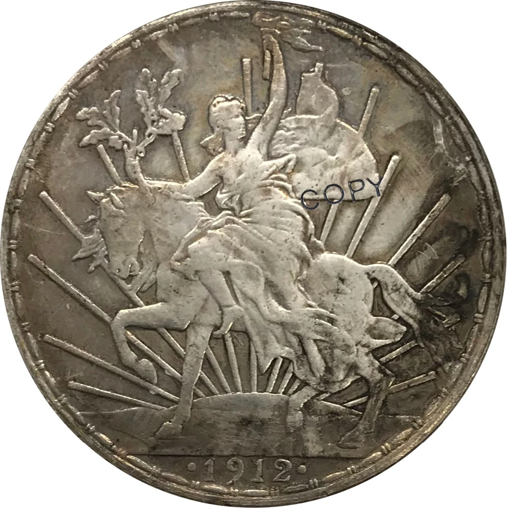 1912 Мексика 1 песо Мельхиор покрытый серебром коллекционные игрушки имитация монеты
