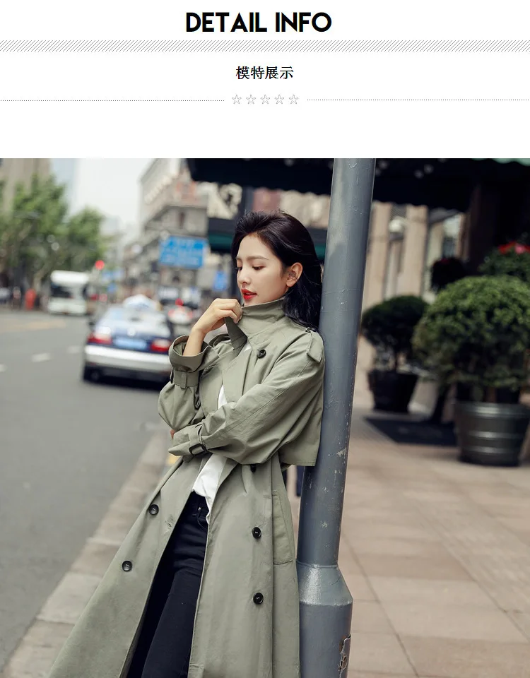 New Korean Double-breasted X-long Trench Loose Clothing Outerwear High Quality Solid Color Casual Coats