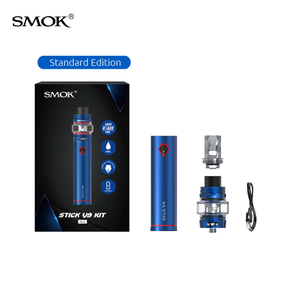 Оригинальный набор Smok Stick V9 3000 мА/ч мод 5 мл/2 мл Tfv8 Baby V2 Tank S1 S2 катушка Vs Max V8|Системы