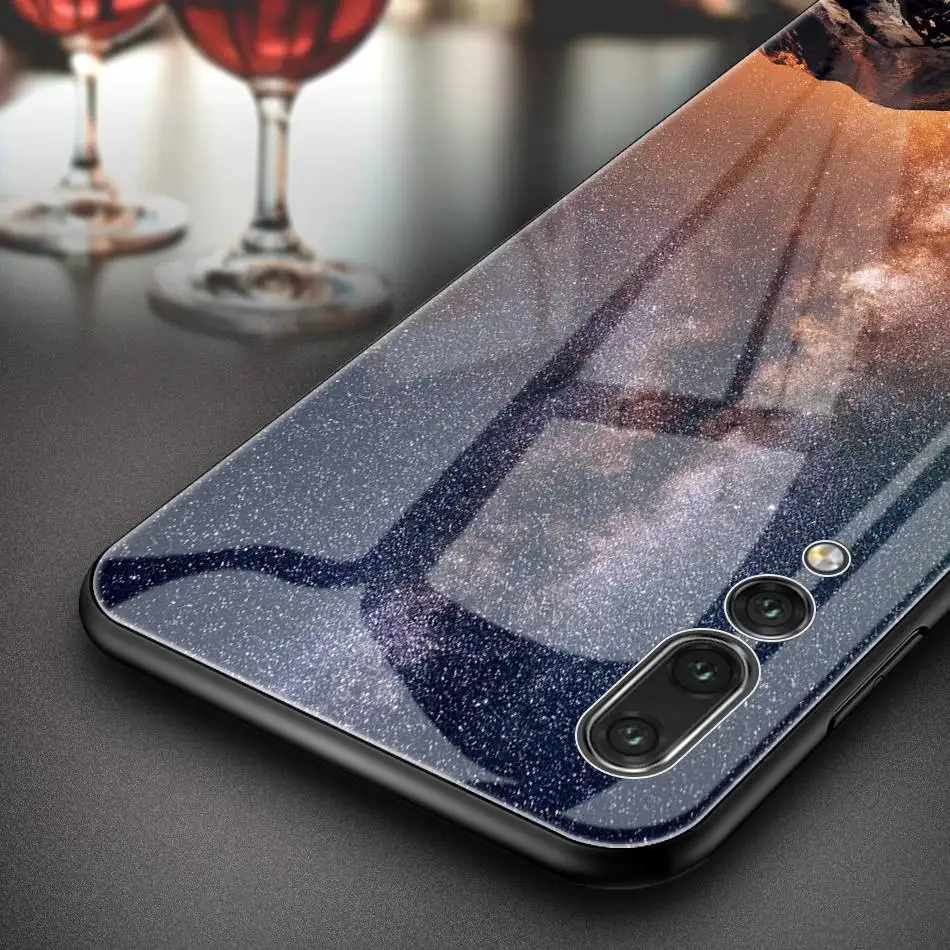 Star Space Tempered Glass Case For Huawei Mate 10 Lite Silicone P20 Pro Honor 9 P Smart On Cover Coque |