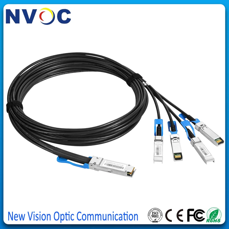 Бесплатная доставка 1 м (3 фута) телефон совместимый с 100GQSFP28 до 4x25G SFP28 Пассивный