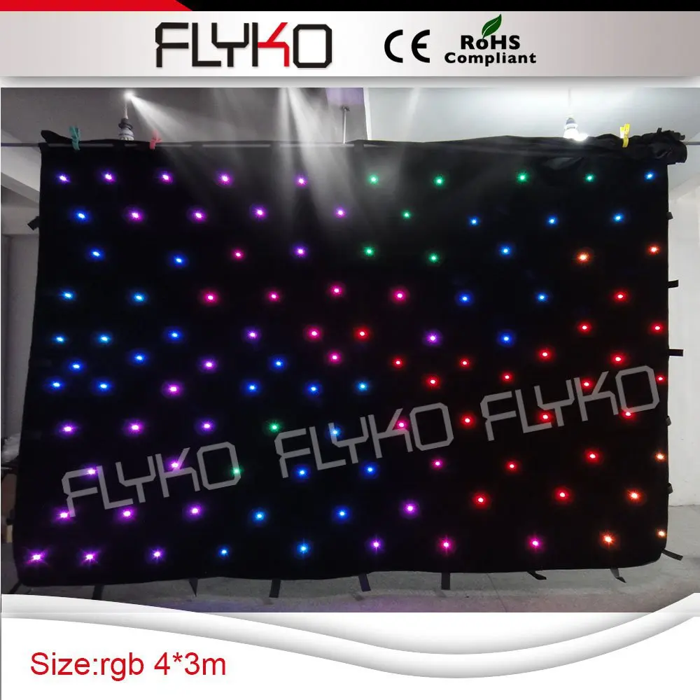 

Free Shipping LED Video Curtain Star Cloth RGB 3in1 DJ Party Backdrop
