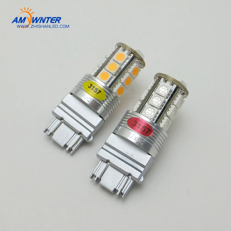 Высокая мощность P27/7 W 3157 led двойной свет функция LED Янтарный Желтый Белый