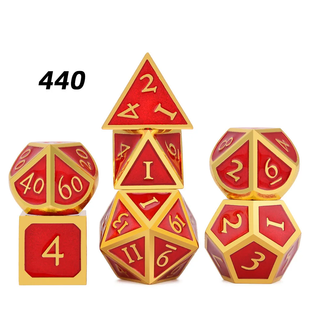DnD металлические игральные кубики многогранные 7 шт./компл. с черный бархатный чехол для Подземелья и Драконы ролевые игры MTG настольные игры ролевые игры в кости - Color: 440