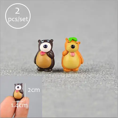 BAIUFOR миниатюрные животные Сказочный Сад Miniaturas микро пейзаж из мха diy Террариум аксессуары фигурки для домашнего декора - Цвет: bear