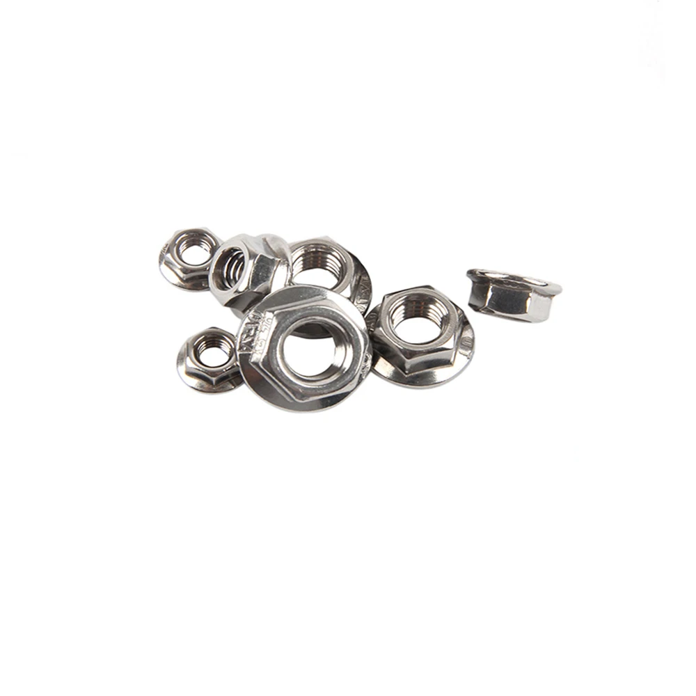 Flanged Hex Nut Flange Nuts non-slip lock nut Metal Thread M3 M4 M5 M6 M8 M10 M12 304 DIN6923 Stainless Steel | Обустройство дома