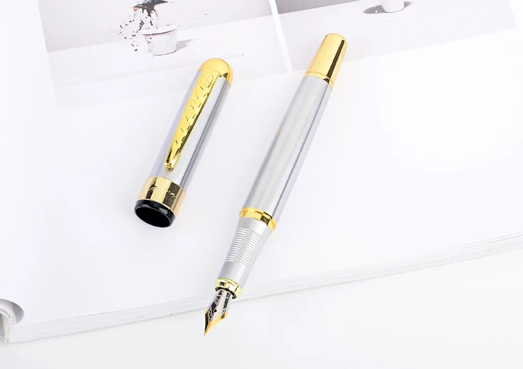 Элитный бренд Iraurita перьевая ручка Jinhao 250 полный нержавеющего металла Золотой зажим перьевые ручки Канцелярские Товары для офиса, школы