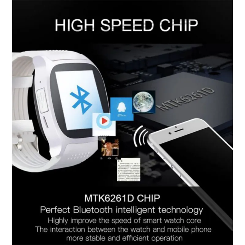 Новые смарт-часы T8 с поддержкой Bluetooth, sim-карты TF с камерой, спортивные наручные часы, музыкальный плеер для Apple Android pk M26 DZ09 A1