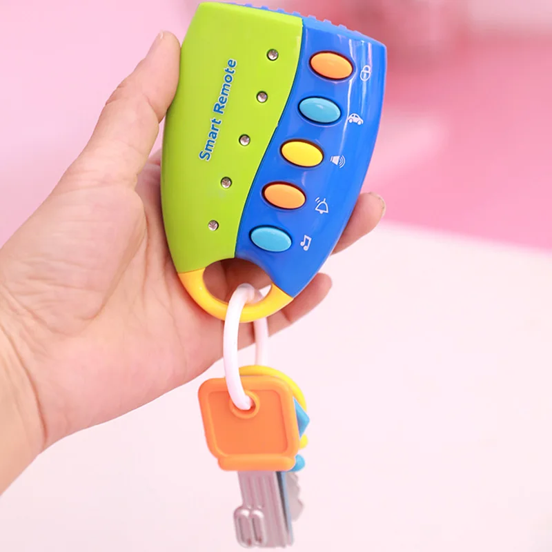key blue Детские игрушки автомобиль пульт дистанционного управления эмуляция ключ развивающие игрушки Погремушки мобильный 0-12 месяцев раннее образование головоломка игрушка-ключ - Цвет: key blue