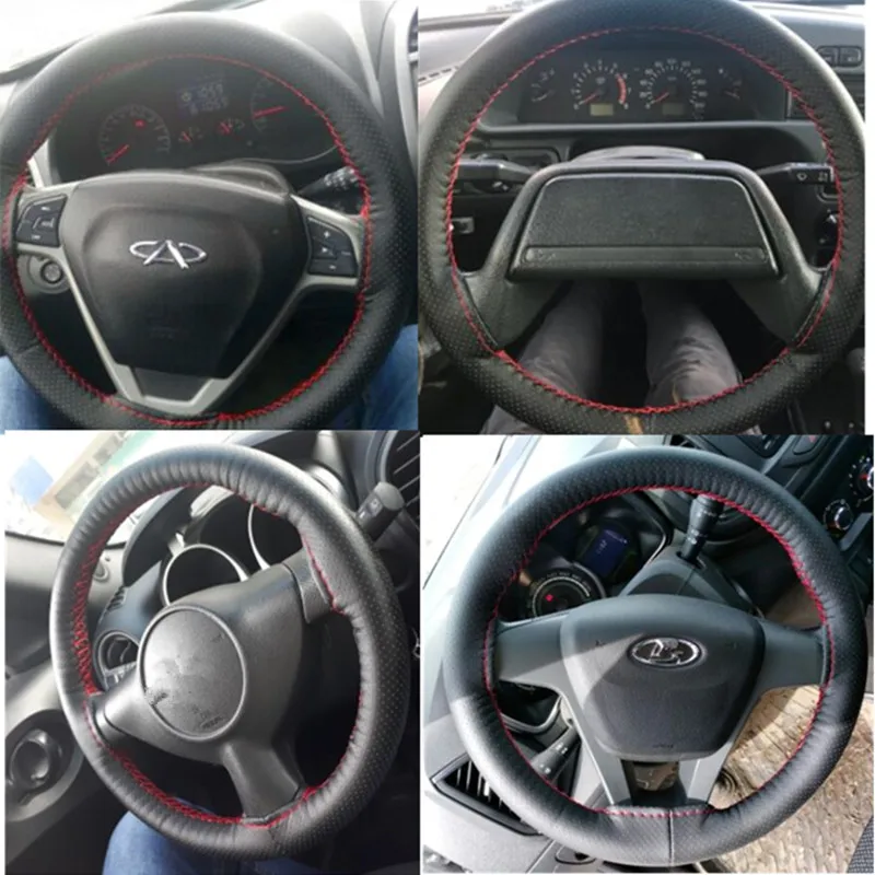 Чехол рулевого колеса автомобиля из натуральной кожи ручная строчка для Mercedes W204