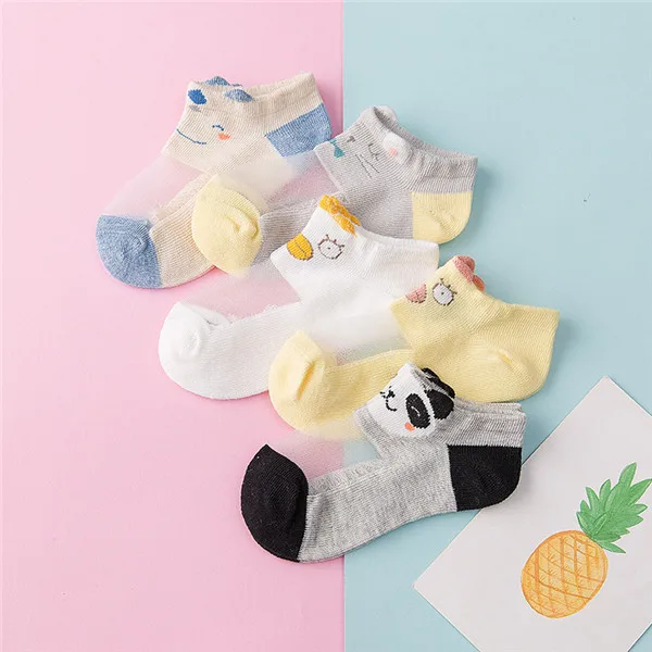 FS19-016 5 пар/лот, хлопковые носки для детей 1-12 лет, летние модные дышащие спортивные сетчатые носки для маленьких мальчиков и девочек, подарок на год, CN - Цвет: FS19-016