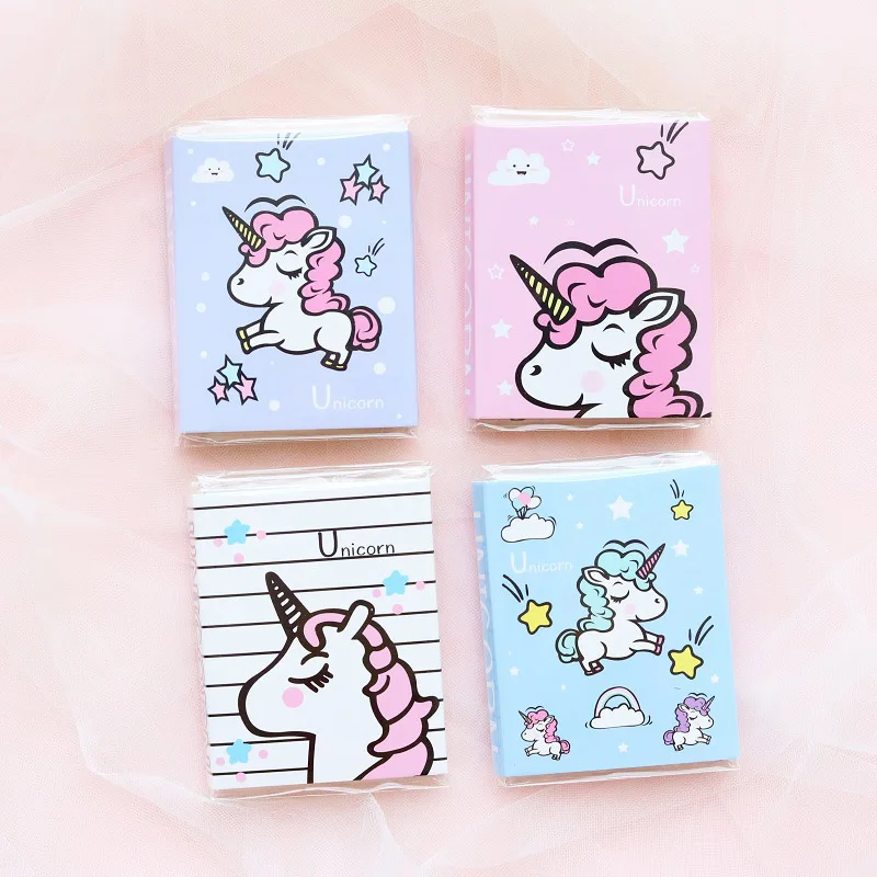 Милый кавайный мультяшный Единорог блокнот для заметок 4 сложения девочек