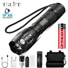 Светодиодный фонарь T6L2V6, для кемпинга, 5 режимов переключения, водонепроницаемый, масштабируемый светильник для велосипеда, с аккумулятором 18650