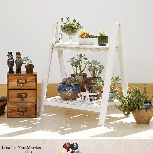 Напольная небольшая деревянная планка складная лестница Цветочная полка|flower