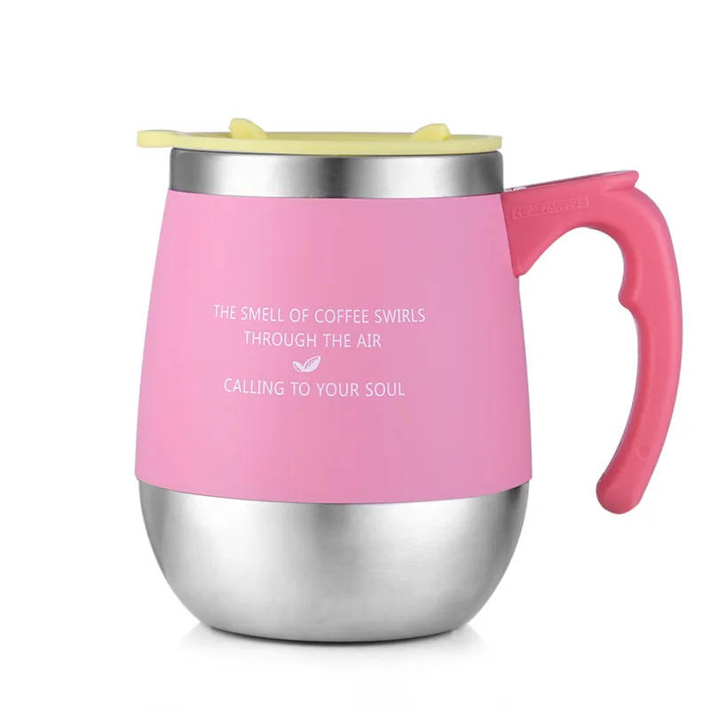 450M PINK Термос CupThermo кружка Вакуумная чашка бутылка из нержавеющей стали Термос бутылка изолированный стакан для путешествий Термокружка кофейные кружки - Цвет: 450M PINK