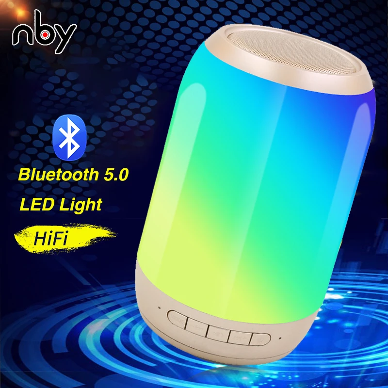 NBY 2260 Bluetooth динамик FM радио беспроводной портативный цветной светильник сабвуфер