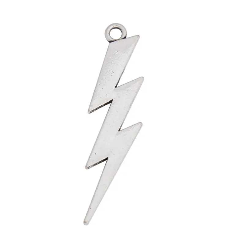 

RAINXTAR Fashion Alloy Antique Silver Color Lightning Charms 13*40mm 50pcs AAC1520