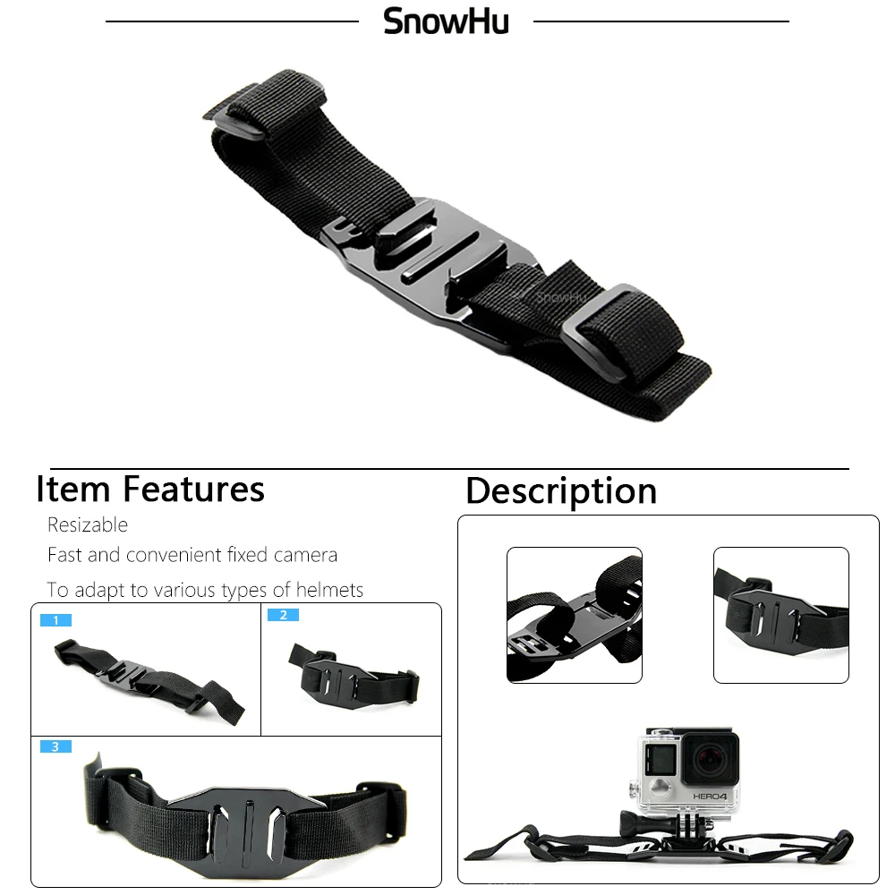 SnowHu для Go pro Набор аксессуаров gopro hero 9 8 7 6 5 4 M20 EKEN H9R Yi 4K аксессуары sjcam камеры GS48 |