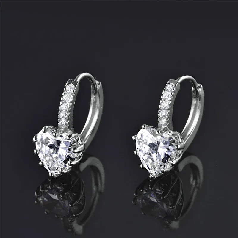 GULICX новый роскошный сердечный пирсинг для женщин белый золотой цвет обруч серьги