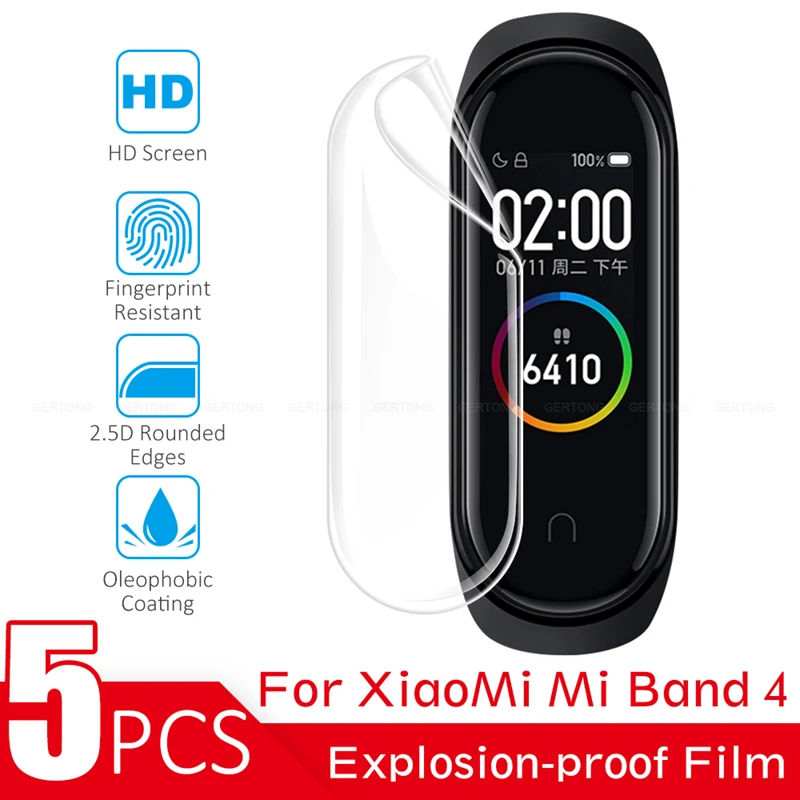 5 шт. mi Band 4 защитная пленка для экрана Xiaomi mi Band 4 пленка из мягкого ТПУ Смарт-браслет band 4 mi Band 4 mi Band не закаленное стекло