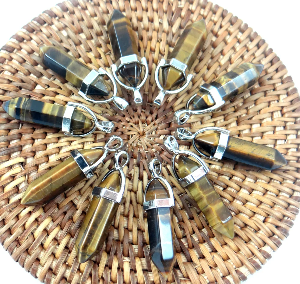 Натуральный камень бирюзовый кварцевый кристалл Ляпис тигровый глаз подвеска