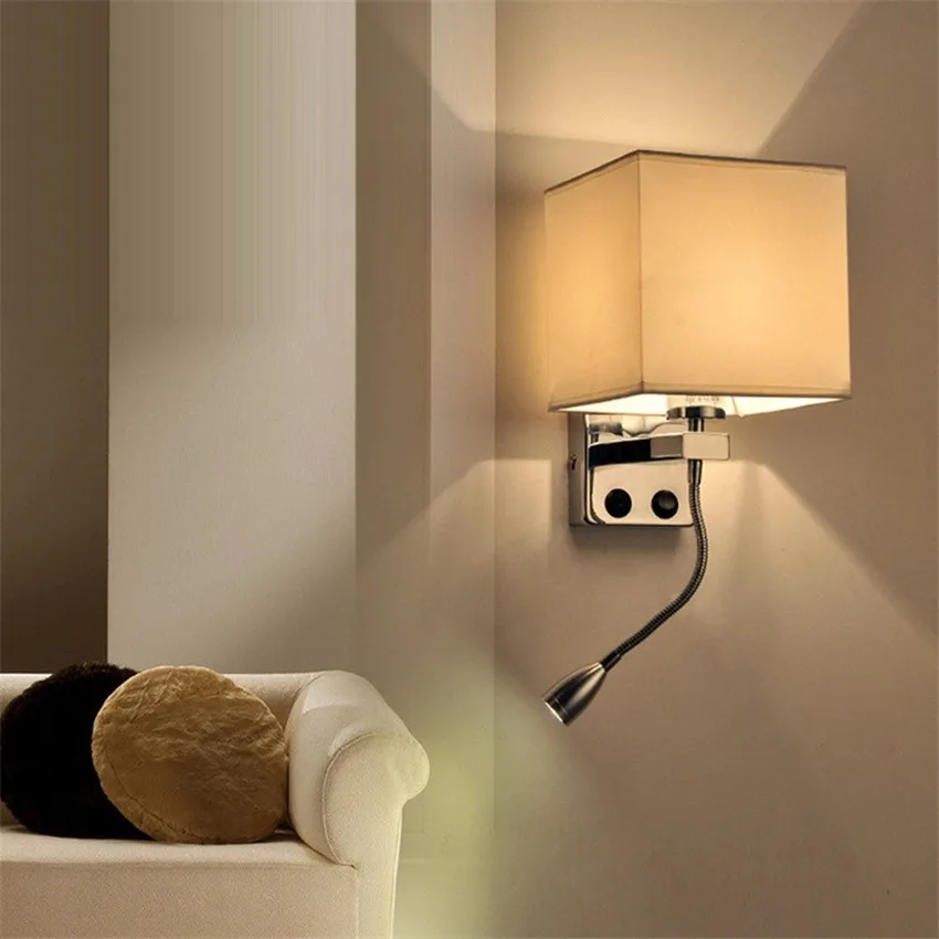 Современный настенный светильник светодиодный для чтения кровати спальни с