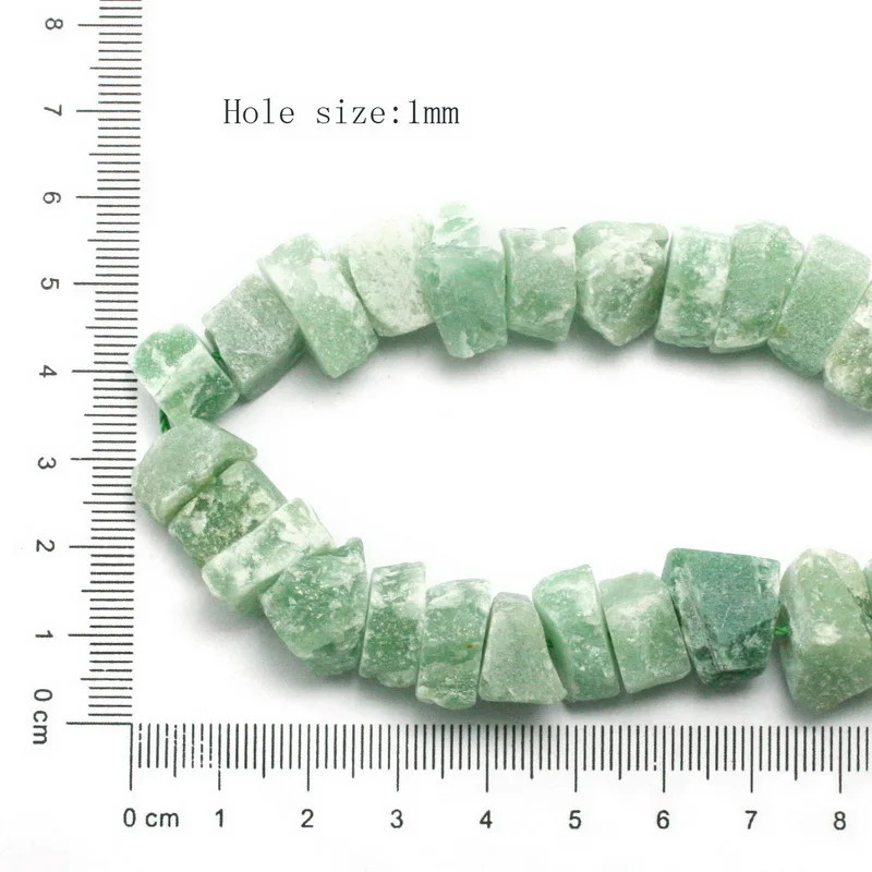 Green Aventurine 42 шт. необработанные дымчато-розовые бусины из кристаллов грубые пробитые натуральный камень центр просверленные отверстия бусина в форме Самородка BTB763-01 - Цвет: Green Aventurine